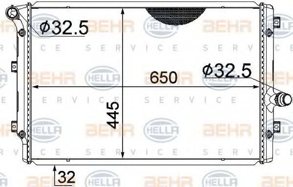 BEHR HELLA SERVICE 8MK376774044 Радіатор, охолодження двигуна