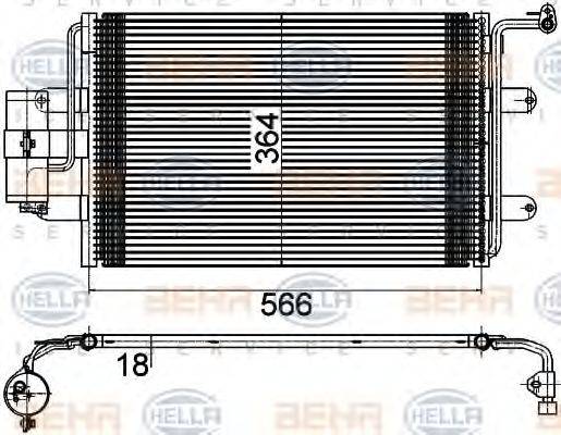 HELLA 8FC351036384 Конденсатор, кондиціонер