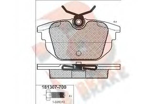 R BRAKE RB1307700 Комплект гальмівних колодок, дискове гальмо
